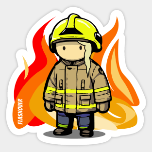 Urban Firefighter Female - Large Design (Light Hair) Sticker